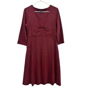 Toad&Co. 3/4 Sleeve V-neck Fit And Flare Mini Dress Medium Active Hiking Camping